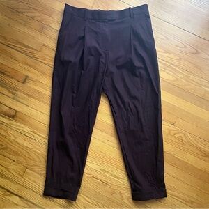 COS Burgundy Wool Blend Tapered Trouser Pants Size 8